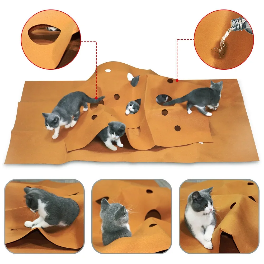 Cat Tunnel Toy - Cat Playing Game Mat Pet Toys