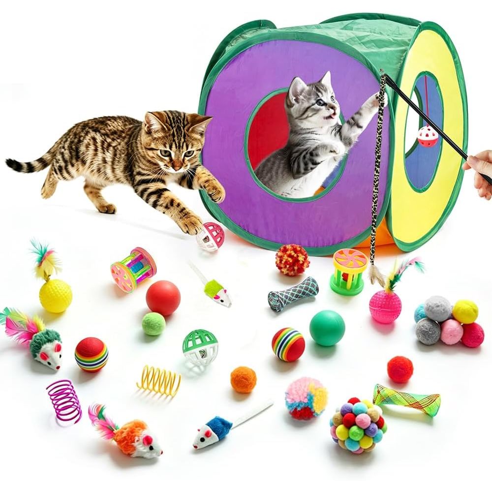 33 Pack Cat Toys or Indoor Cat - огляд і ціна Cat Tunnel Toy